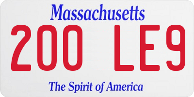 MA license plate 200LE9