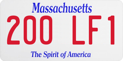 MA license plate 200LF1