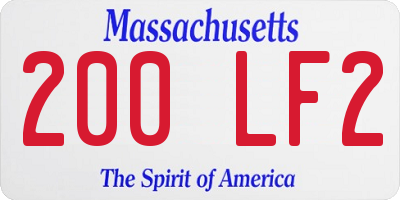 MA license plate 200LF2