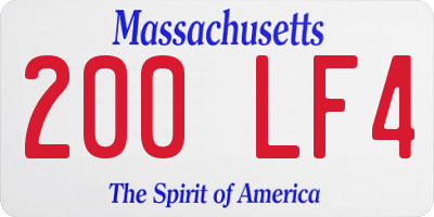 MA license plate 200LF4