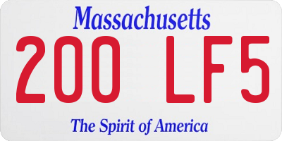 MA license plate 200LF5