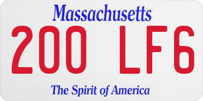 MA license plate 200LF6