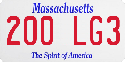 MA license plate 200LG3