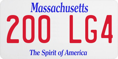 MA license plate 200LG4