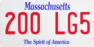 MA license plate 200LG5