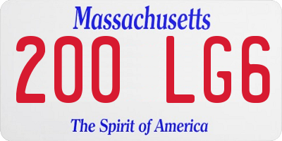MA license plate 200LG6