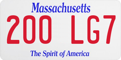 MA license plate 200LG7