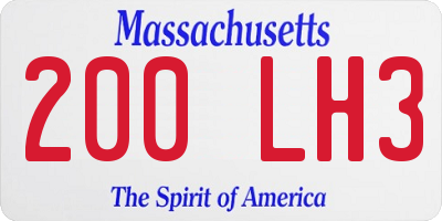 MA license plate 200LH3