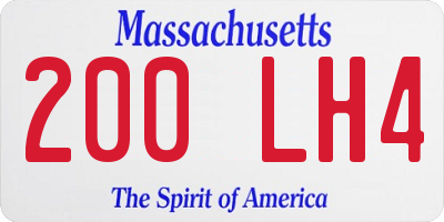MA license plate 200LH4