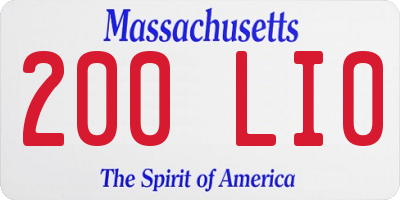 MA license plate 200LI0