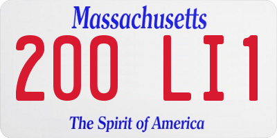 MA license plate 200LI1