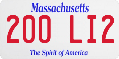 MA license plate 200LI2
