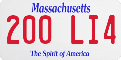 MA license plate 200LI4