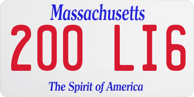 MA license plate 200LI6