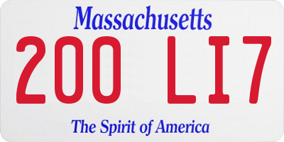 MA license plate 200LI7
