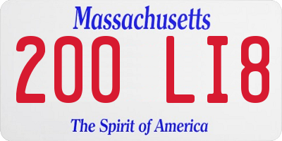 MA license plate 200LI8