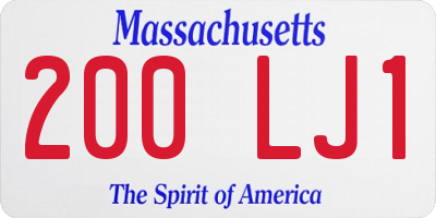 MA license plate 200LJ1