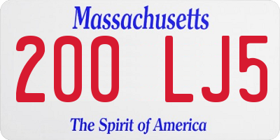 MA license plate 200LJ5