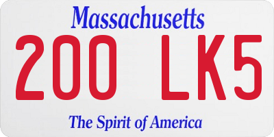 MA license plate 200LK5
