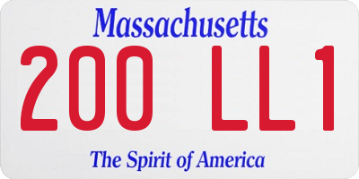 MA license plate 200LL1