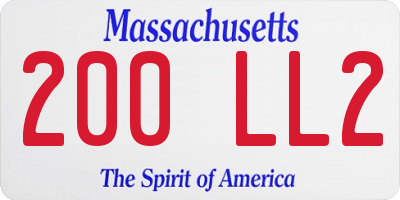 MA license plate 200LL2