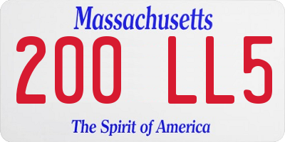 MA license plate 200LL5