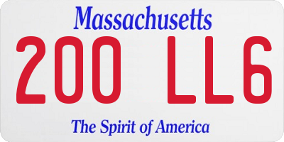 MA license plate 200LL6