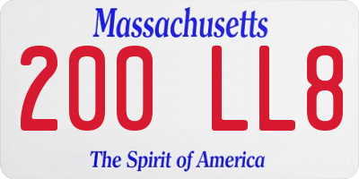 MA license plate 200LL8