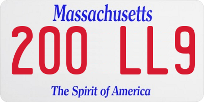 MA license plate 200LL9