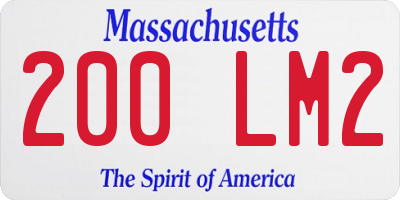 MA license plate 200LM2