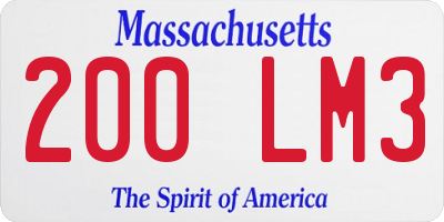 MA license plate 200LM3