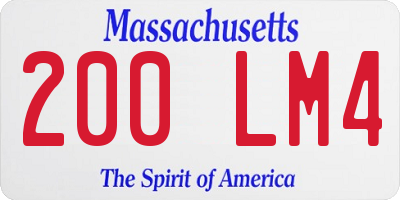 MA license plate 200LM4