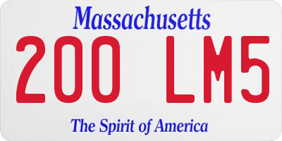 MA license plate 200LM5