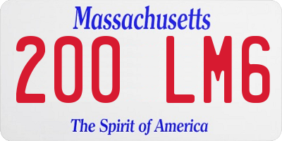 MA license plate 200LM6