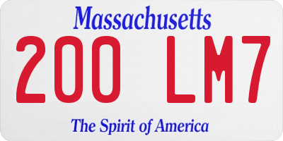 MA license plate 200LM7