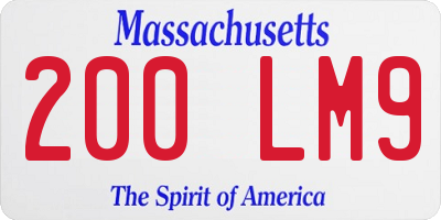 MA license plate 200LM9