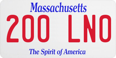 MA license plate 200LN0