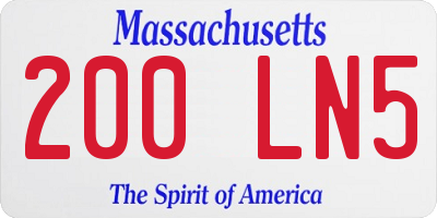 MA license plate 200LN5