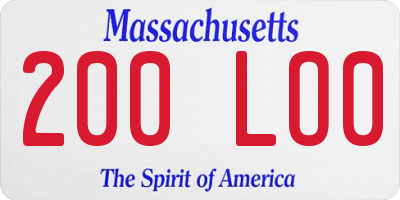 MA license plate 200LO0