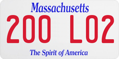 MA license plate 200LO2