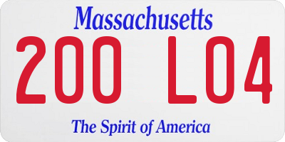 MA license plate 200LO4