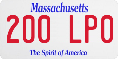 MA license plate 200LP0