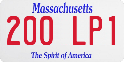 MA license plate 200LP1