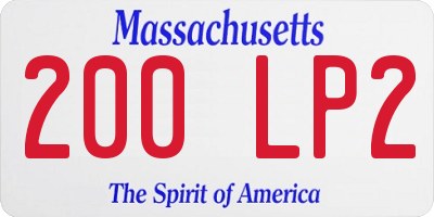 MA license plate 200LP2