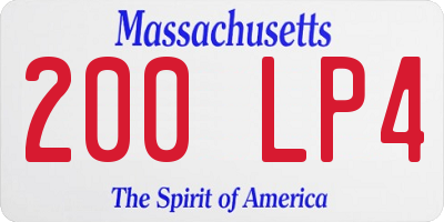 MA license plate 200LP4