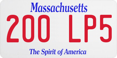 MA license plate 200LP5