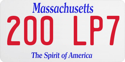 MA license plate 200LP7