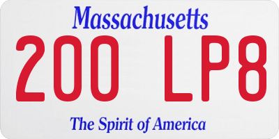 MA license plate 200LP8