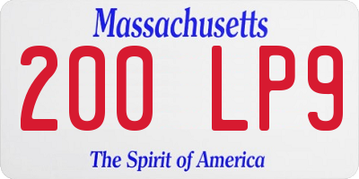 MA license plate 200LP9