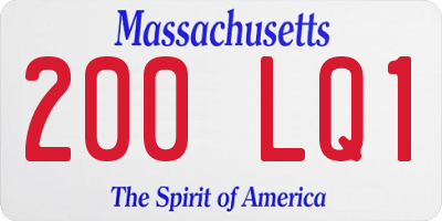 MA license plate 200LQ1